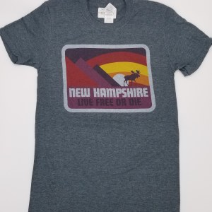 Woods &amp; Sea New Hampshire Moose &amp; Mountain Tee Large Grey
