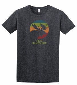 Woods & Sea New Hampshire Circle Moose S/S Tee S Dark Heather