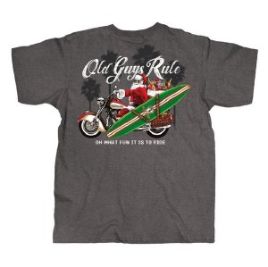 Old Guys Rule "Oh What Fun" Santa T-Shirt M Dark Heather