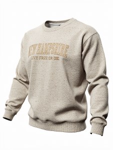 Luba Designs Nantucket Fleece Embroidered Crewneck Sweatshirt 2XL Oatmeal