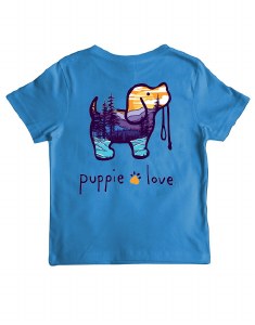 Puppie Love Forest Sunset Youth Shirt 6-8 Iris