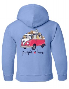 Puppie Love Rescue Bus Pup Youth Pullover Fleece Hoodie 6-8 Carolina Blue