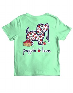 Puppie Love Strawberry Pup Yth S/S 6-8 Mint Green