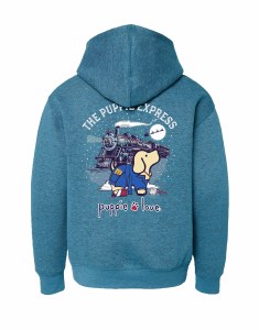Puppie Love The Puppie Express Youth Pullover Fleece Hoodie 14-16 Bermuda Blackout