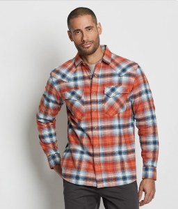Pendleton Wyatt Snap-Front Cotton Shirt LG Barn Red