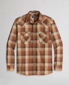 Pendleton Frontier Shirt 2X Rust Brown Plaid