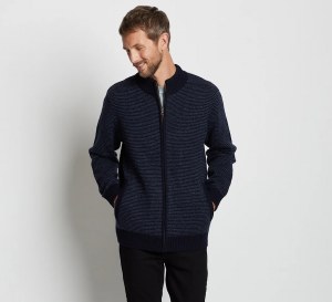 Pendleton Men's Shetland Full-Zip Sweater LG Navy Indigo
