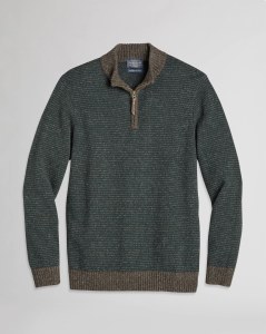 Pendleton Men's Shetland 1/4 Zip Sweater XL Brown and Deep Green