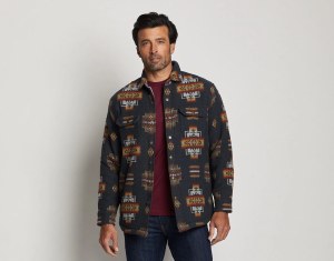 Pendleton Men's Doublesoft Fleece-Lined Shirt Jacket XL Chief Joseph Navy
