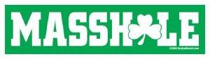 Sullys Masshole Shamrock Bumper Sticker N/A N/A