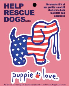 Puppie Love USA Pup Decal  FREEDOM!