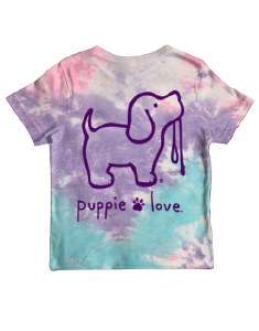 Puppie Love Tie Dye Pup Short Sleeve Youth Tee S Cotton Candy