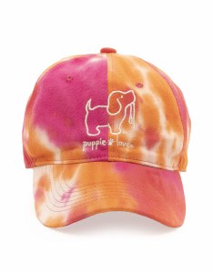Puppie Love Tie Dye Baseball Hat One Size Orange/Pink Swirl