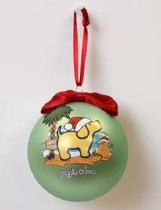 Puppie Love Xmas Beach Pup Ornament 3&quot; Mint