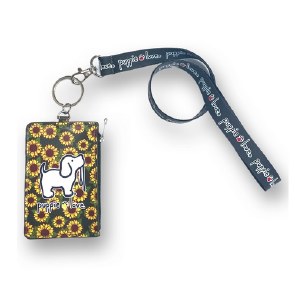 Puppie Love Zip ID Wallet Lanyard  Sunflower Pup