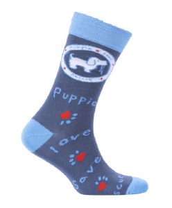 Puppie Love Logo Pup Socks Kid's Blue