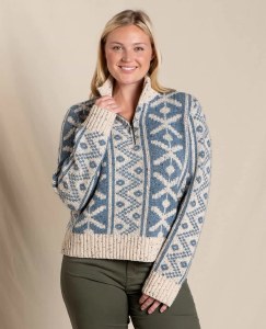 Toad &amp; Co  Wilde 1/4 Zip Sweater S Glacier