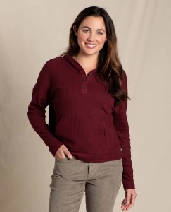 Toad &amp; Co  Foothill Pointelle Long-Sleeve Hoodie S Port