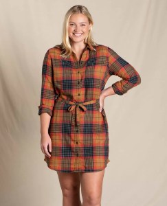 Toad &amp; Co  Re-Form Flannel Shirtdress M Cedar Ombre