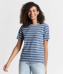 Pendleton Deschutes T-Shirt L Striped Bering Sea Blue