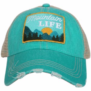 KATYDID Mountain Life Patch Trucker Hat  Teal