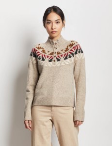 Pendleton Women's Fair Isle Merino Sweater LG Light Oatmeal
