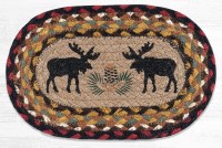 Earth Rugs Black Moose Oval Trivet 7"x11"