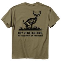 Buck Wear Inc Hey Vegetarians! T-Shirt Large Prairie Dust