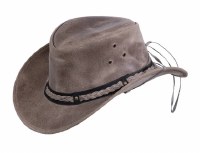 Outback Trading Company Waga Wagga Leather Hat S Antelope Rough Cut