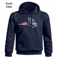 Woods & Sea Patriot Moose Youth Hoodie Small Navy