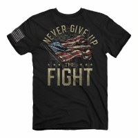 Buck Wear Inc Never Give Up T-Shirt MD Black