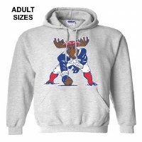 Woods & Sea Minute Moose Adult Hoodie Small Sports Grey