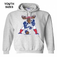 Woods & Sea Minute Moose Youth Hoodie Small Sports Grey