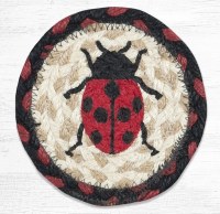 Earth Rugs Ladybug Coaster 5" Red