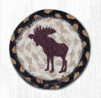 Earth Rugs Moose Looking Up Coaster 5" Yellow