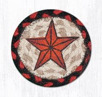 Earth Rugs Barn Star Coaster 5" Red