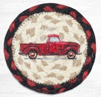 Earth Rugs Vintage Red Truck Coaster 5"