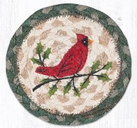 Earth Rugs Holly Cardinal Coaster 5"