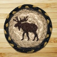 Earth Rugs Moose Coaster 5" Yellow