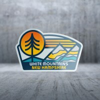 Sticker Pack Retro Mountains - Gradient Sun Decal Large