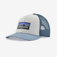 Patagonia P-6 Logo Trucker Hat  White with Light Plume Grey