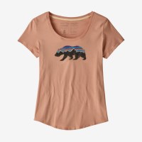 Patagonia W's Fitz Roy Bear Organic Scoop T-Shirt XS Scotch Pink