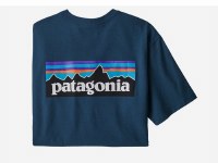 Patagonia Men's P-6 Logo Responsibili-Tee 2XL Crater Blue