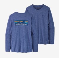 Patagonia Women's Capilene-Cool Daily Graphic Long-Sleeve T-Shirt XS Boardshort Logo: Current Blue
