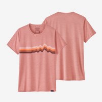 Patagonia Women's CapCool Graphic T-Shirt XL Ridge Rise Stripe: Sunfade Pink X-Dye