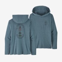 Patagonia Women's Capilene-Cool Graphic Hoodie MD Clean Climb Bloom: Light Plume Grey