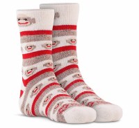 FoxRiver Kid's Monkey Stripe Light Weight Crew Socks SM Brown Heather