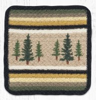 Earth Rugs Tall Timbers Square Trivet 10" Black