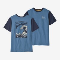 Patagonia Kid's Regenerative Organic Certified Cotton Graphic T-Shirt SM Great Pacific Ironworks: Pigeon Blue