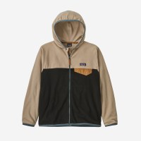 Patagonia Kid's Micro D Snap-T Fleece Jacket MD Black with Oar Tan